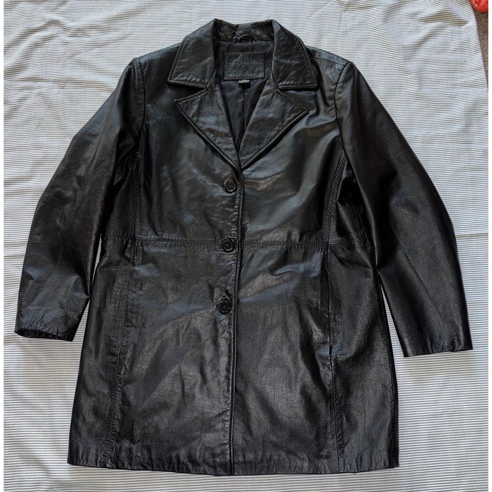 VTG Kathy Ireland Women's Black Soft‎ Calf Leather Jacket Size Large